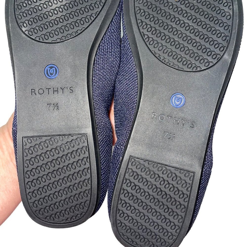 Rothys Womens Flat Size 7.  blue Knit Ballet Round Toe Comfort Slip On China - Picture 4 of 10